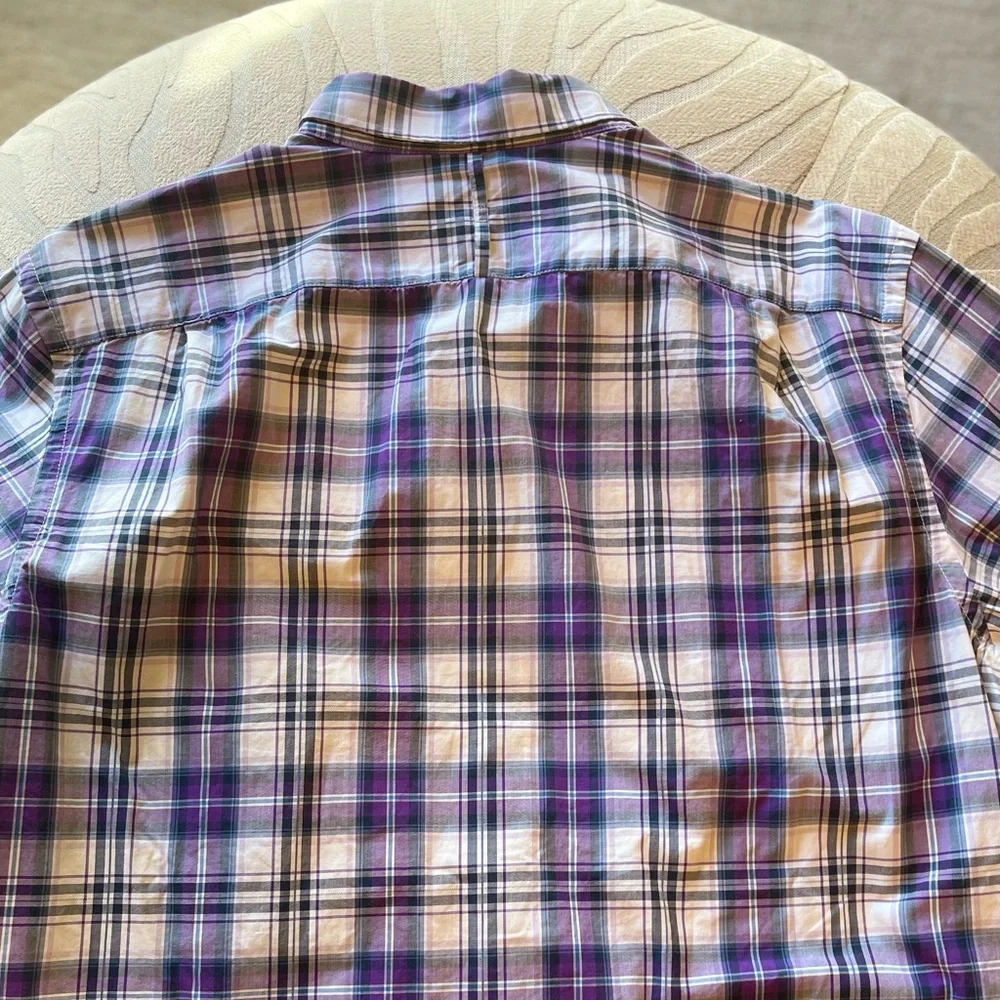 Banana Republic Men's Purple Plaid Shirt